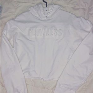 White flawless cropped hoodie